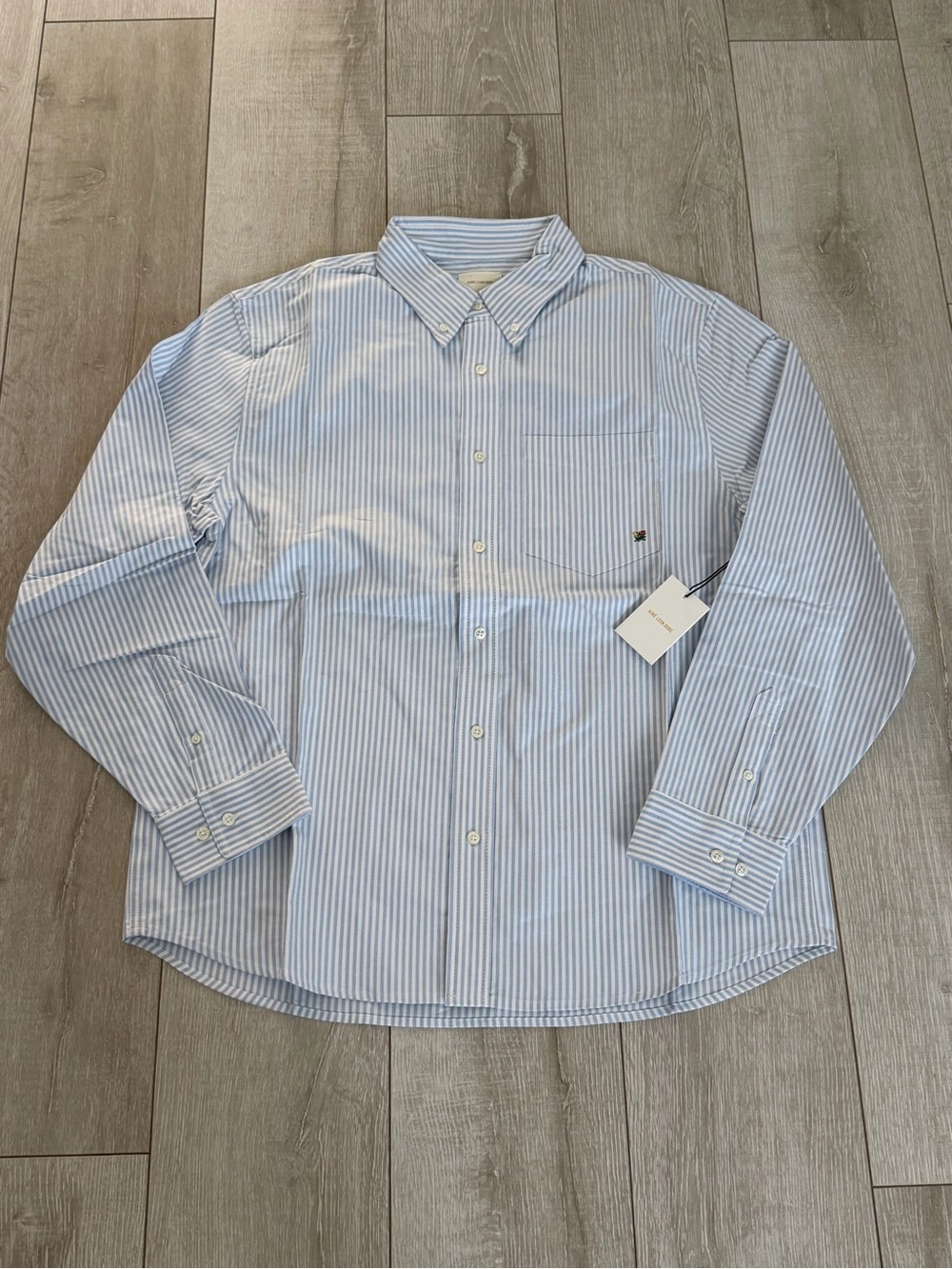 Men's XL Aime Leon Dore Light Blue Stripe Button-Down Shirt new